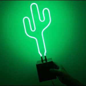 Neon cactus lamp